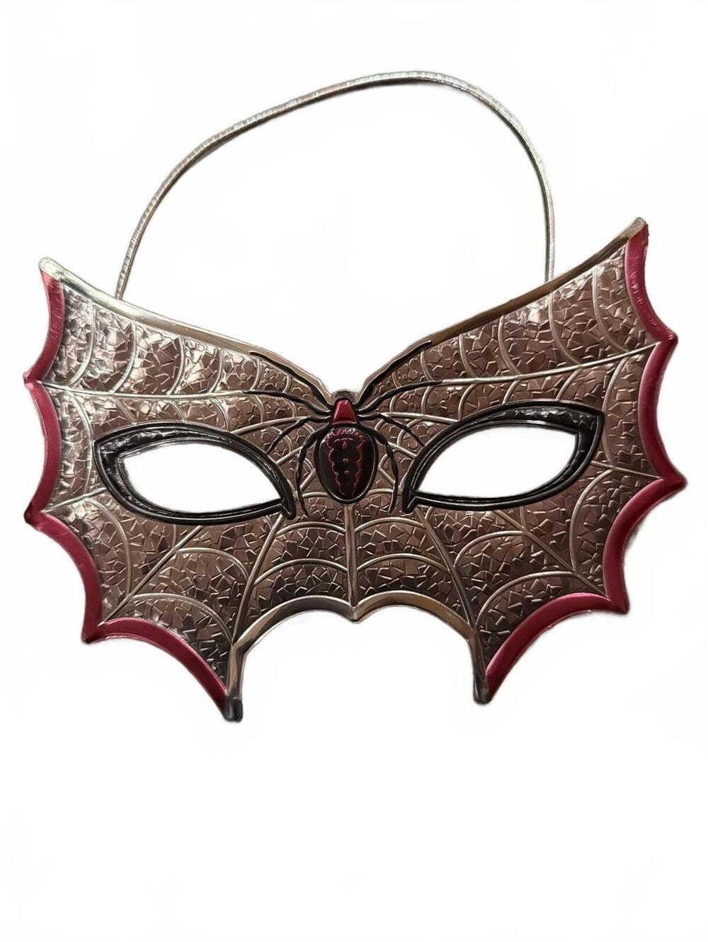 Beyond Masquerade Spider Woman Mask Halloween Costume Silver Red Spider Web